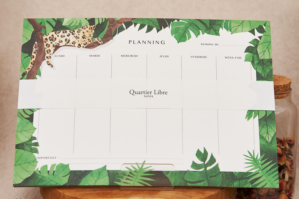 Planning Jungle, Semainier 52 Feuilles.