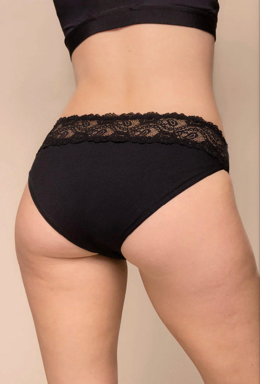 Pourprées-Culotte Menstruelle Made In France- Coton Taille basse-Rosa-